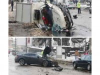 Două autoturisme s-au izbit frontal, pe Calea Unirii din Suceava